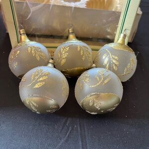 Vintage hand decorated Christmas glass bulbs